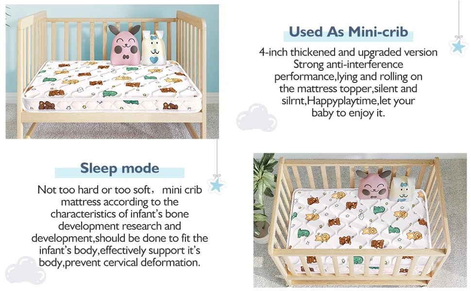 Foldable Washable Fiberglass-Free Foam Crib Mattress For Pack And Play Compressed Into Carton Box 2